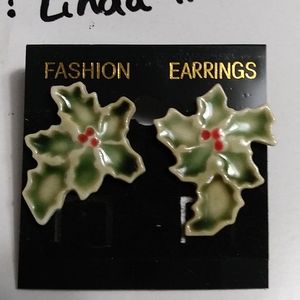 Holiday Porcelain Earrings By Wingfoot Pottery